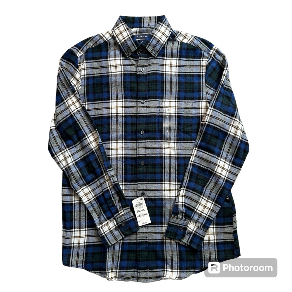 Men's NWT Club Room Blue Flannel Size Small